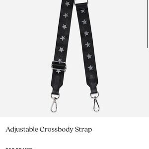 BNWT STONEY CLOVER LANE Black and Silver Star Pattern Crossbody Strap